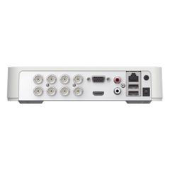 DVR 2 Megapixel (1080P) lite / 8 Canales TURBOHD / Motion Detection 2.0 (Busqueda Inteligente Personas Vehiculos) / 1 Bahía de Disco Duro / H.265+ / Audio por Coaxitrion y Audio Bidireccional / Detección de movimiento 2.0 / Salida de vídeo Fu