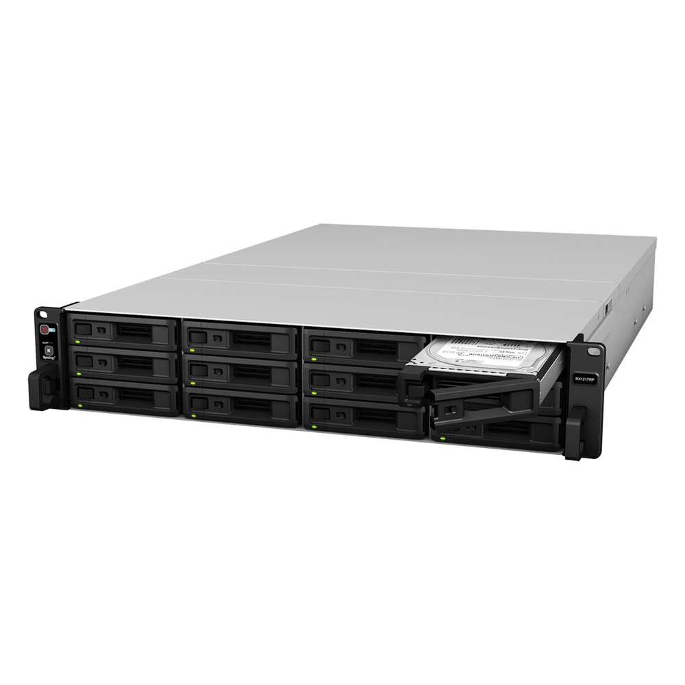 Unidad de Expansión Synology RX1217/RX1217RP | 12 Bahías de Disco | Compatible con RackStation 2U | Expansión de Volumen en Línea | Fuentes de Alimentación Redundantes (RX1217RP) | Administración DSM.