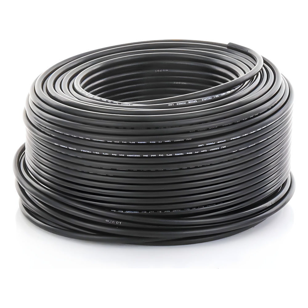 Cable Fotovoltaico Negro / 6mm² (10AWG) / Material COBRE /  2000V / Rollo de 100m