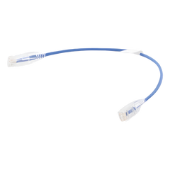 Cable de Parcheo Slim UTP Cat6 - 30 cm (11.81 Pulgadas) Azul Diámetro Reducido (28 AWG)
