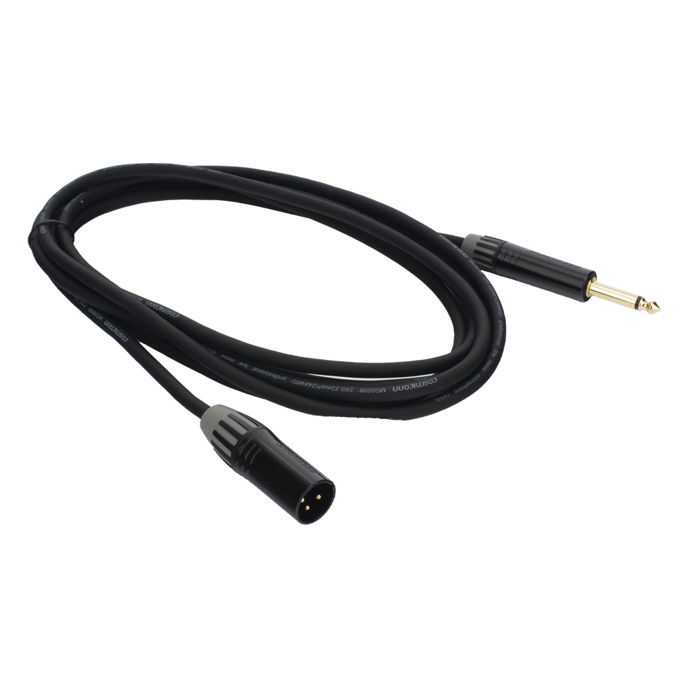 Cable de Audio | XLR 3 Polos Macho a Plug 1/4 in mono | Conector Seetronic Serie M SCMF3 - MP2X | Longitud 3m