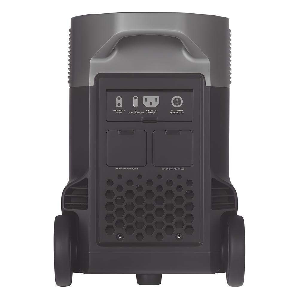 Estación de Energía Portátil DELTA PRO 3600Wh Litio LFP / 5 AC 3600W (7200W Pico) / 2 USB-C 200W / Capacidad para Aumentar Respaldo / Cargador de Coche 10A a 12.6V / Conectividad WiFi y Bluetooth (App) / Carga Solar 1600W Max.