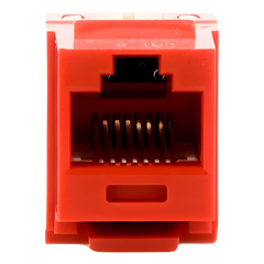 Conector Jack Estilo 110 (de Impacto), Tipo Keystone, Categoría 6, de 8 Posiciones y 8 Cables, Color Rojo