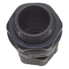 Conector Plástico Negro Tipo Glándula para Rosca NPT 1/2"