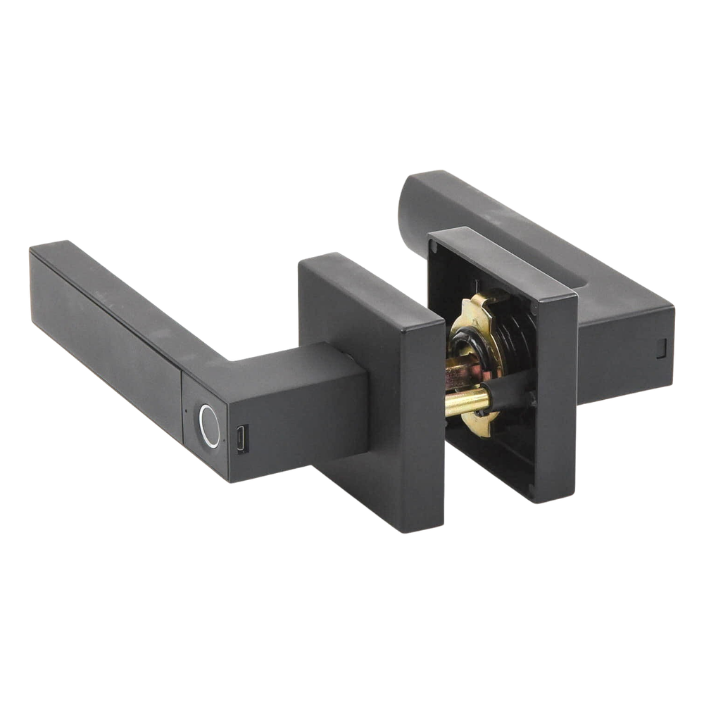 Manija Castelli Biométrica/ Acabado Negro / 30 usuarios/Para Puerta Izq o Derecha de 60-70mm