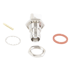 Conector TNC Hembra de montaje en Chasis tipo D Plano y anillo plegable para RG-174/U, 8216.