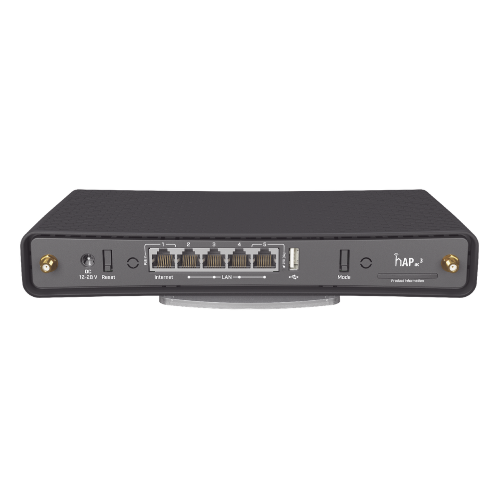 (hAP ac3)  Router inalámbrico de doble banda con 5 puertos Gigabit Ethernet y antenas externas de alta ganancia