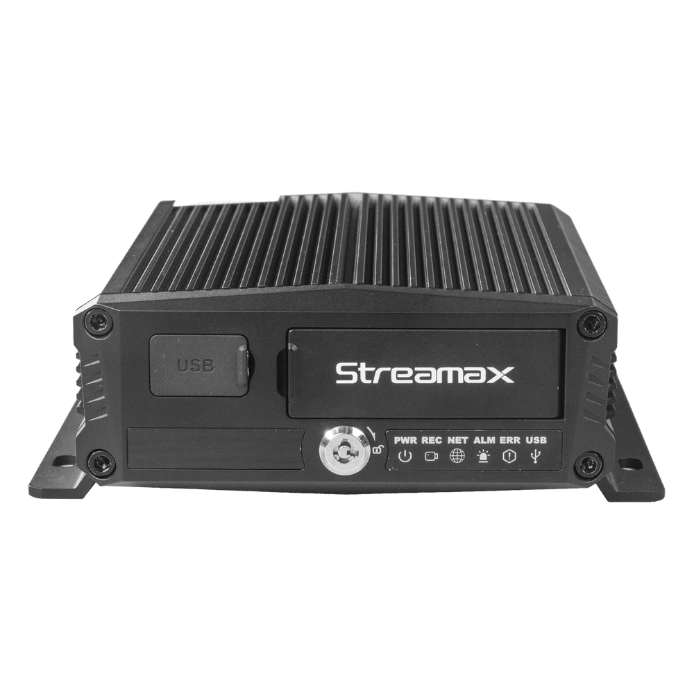 DVR Móvil / Multiplataforma / 4 Canales AHD + 2 canales IP/ Almacenamiento en Memoria Micro SD / H.265 / Chip IA Embebido / Soporta 4G / GPS / WIFI