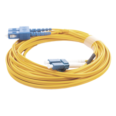 Jumper de Fibra Óptica Monomodo 9/125 LC/UPC-SC/UPC, PVC, 2.0 mm, Dúplex, Amarillo, 5 Metros (16.40 Pies)