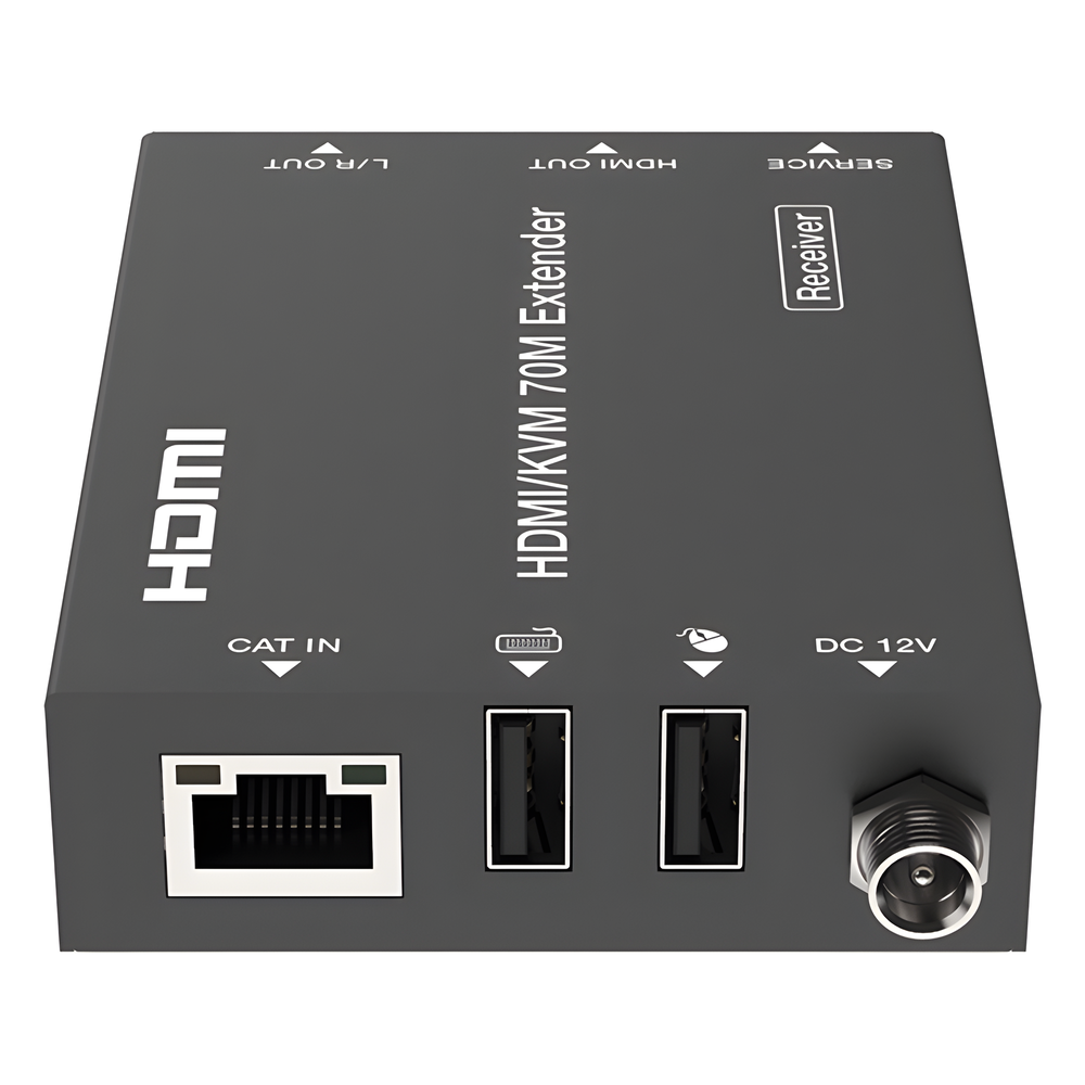 Kit Extensor HDMI con KVM | 70m | 4K2K@60Hz | 4:4:4 |  HDMI2.0b y HDCP 2.2 | Salida de Audio 3.5mm | Admite PoC | Admite USB 1.1