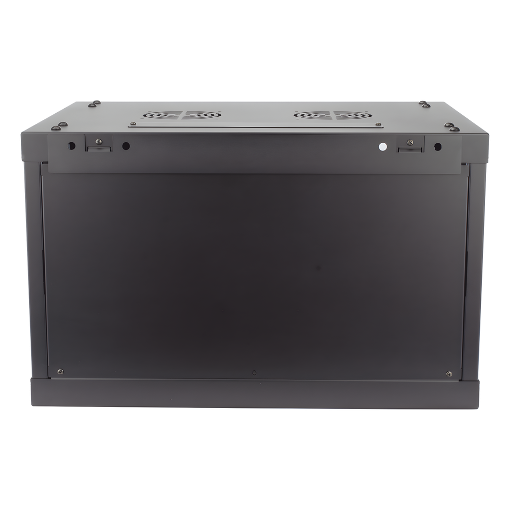 Gabinete para Montaje en Pared - Piso / Puerta de Cristal Templado / Cuerpo Fijo / 6 Unidades de Rack / 19" / Fabricado en Acero