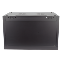 Gabinete para Montaje en Pared - Piso / Puerta de Cristal Templado / Cuerpo Fijo / 6 Unidades de Rack / 19" / Fabricado en Acero