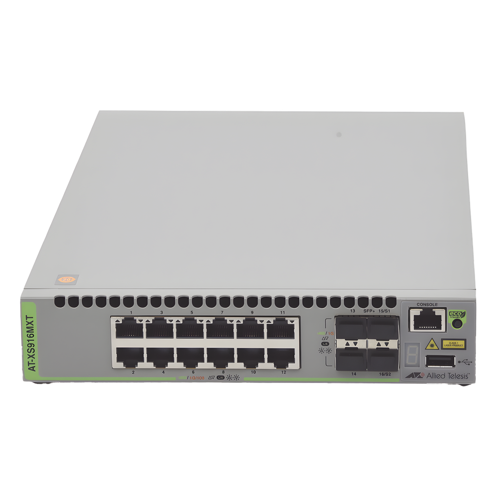 Switch Capa 3 Stackeable 10 Gigabit , 12 puertos 100/1000/10G Base-T (RJ-45)  y 4 puertos SFP/SFP+ 10G