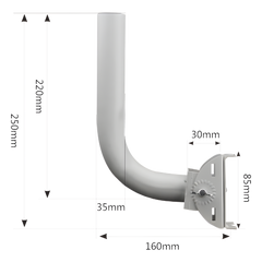 Montaje universal flexible para instalación en poste o pared, compatible con equipos Ubiquiti, Mimosa, Cambium y Altai