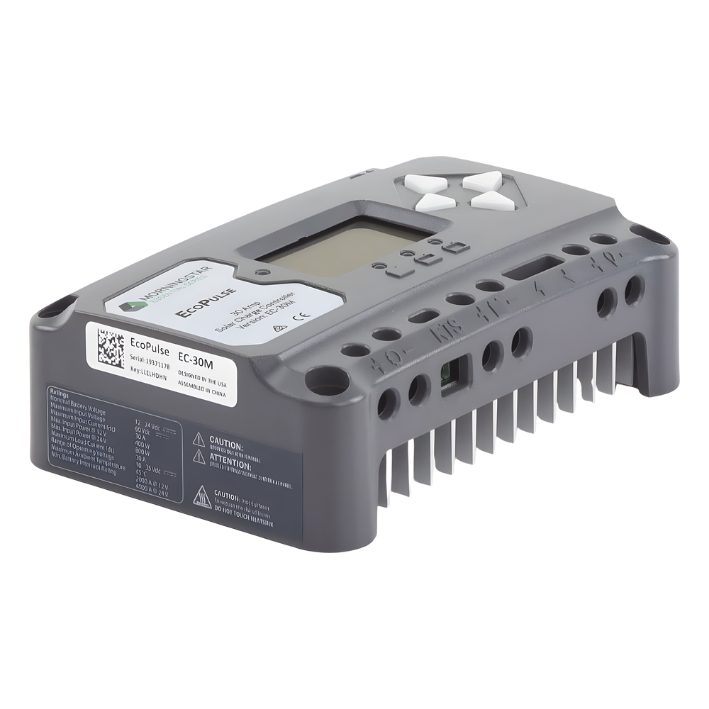 Controlador solar 12/24 Vcc  de 30 Amp. Con pantalla de medición