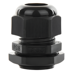 Conector Plástico Negro Tipo Glándula para Cable de 10 a 14 mm de Diámetro.