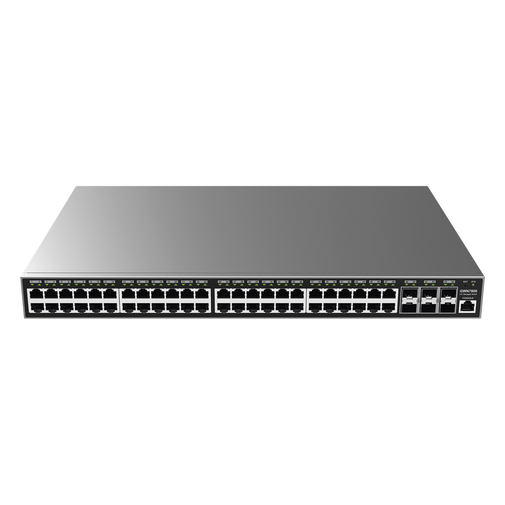 Switch Gigabit  Administrable / 48 puertos 10/100/1000 Mbps + 6 Puertos SFP+ / Compatible con GWN Cloud.