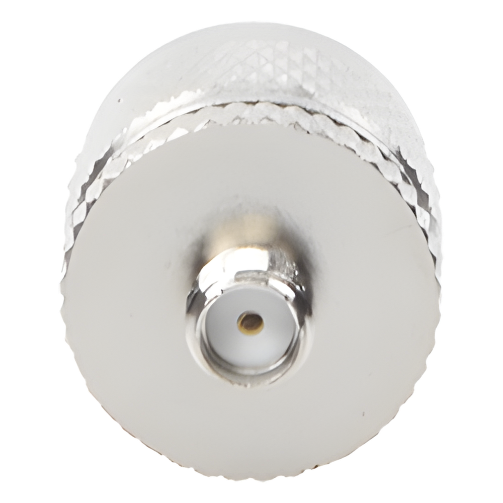 Adaptador en Línea de Conector SMA Hembra a UHF Macho (PL-259), Níquel/ Oro/ Teflón.