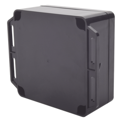Gabinete Plástico Negro para Exterior (IP65) de 120 x 120 x 60 mm Cierre por Tornillos.