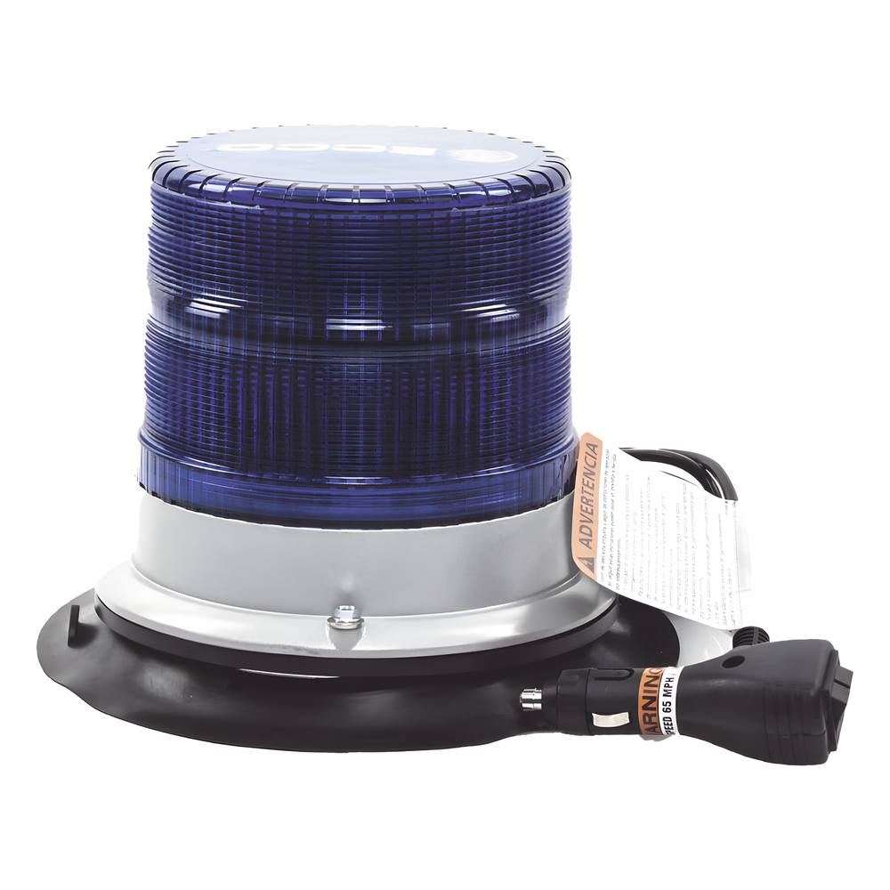 Baliza led pulso, 12-24vdc, 11 patrones de flash, montaje de imán de vacío, azul