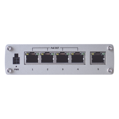 Switch Industrial No-Administrable 5 puertos Gigabit, PoE en 4 puertos 802.3af/at (120W)
