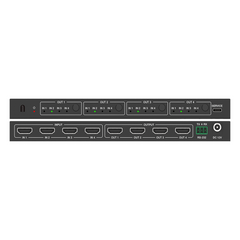 Matriz de Video HDMI 4x4 | Ancho de Banda 10.2 Gbps | Resolución 4K@30Hz | Escalado a 1080P, 720P, 1920x1200, 4K30 | Modos Matriz y Video Wall | Control RS-232 y Remoto Infrared