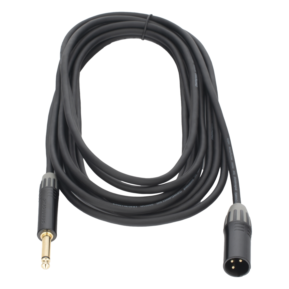 Cable de Audio | XLR 3 Polos Macho a Plug 1/4 in mono | Conector Seetronic Serie M SCMF3 - MP2X | Longitud 5m