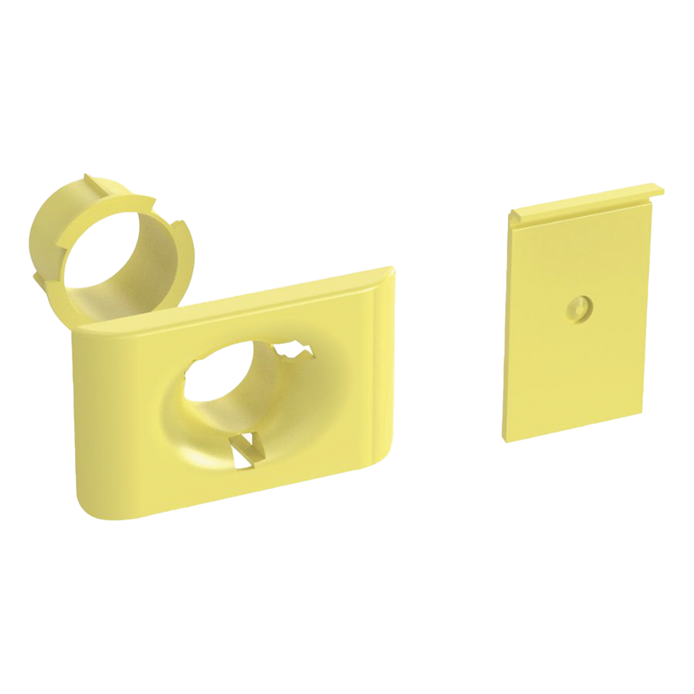 Accesorio de Salida a Tubo De 1.5 in (38 mm), Para Canaletas FiberRunner 4X4, 6X4, o 12X4, Color Amarillo