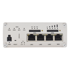 Router Industrial LTE 4.5G Cat 6 / 300 Mbps / WiFi 5 Dual Band / 4 Puertos Gigabit / Doble SIM / GNSS / PoE
