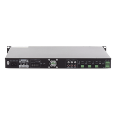 Amplificador de Audio | 1 canal | 350 W | Sistema 100V y Baja Impedancia | 4 Entradas de Micrófono Balanceadas | Bluetooth | USB | SD | FM | Montaje en Rack