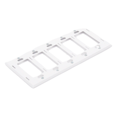 Placa de pared Claro de 5 espacios sin tornillos visibles, color blanco brillante, para atenuadores, apagadores y controles Pico Lutron