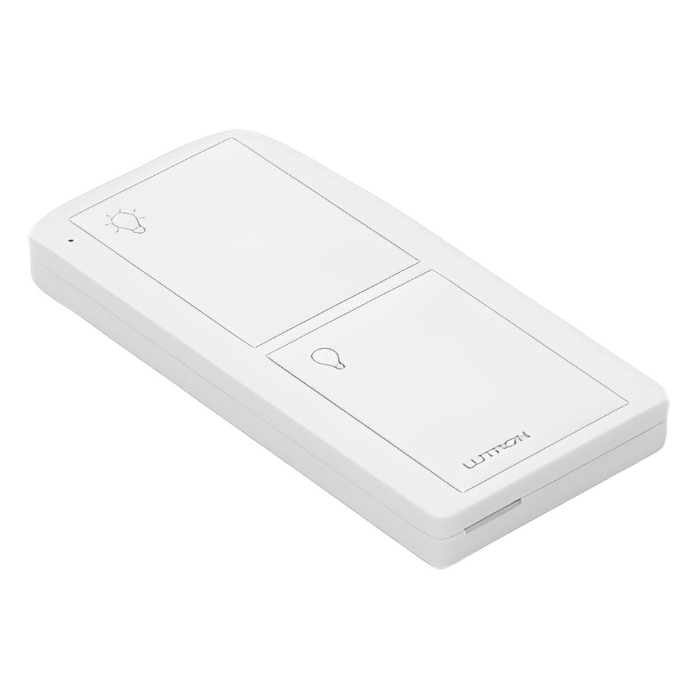 Control remoto inalámbrico Pico de 2 botones para encender y apagar luces, usable como control de mano o de pared, compatible con Caseta Wireless, RadioRA 2 y HomeWorks QS