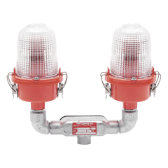 Lámpara de Obstrucción Roja Certificada/ Luz Fija Tipo L-810 Doble LED/ 120 - 240 Vca/ Luz Infraroja