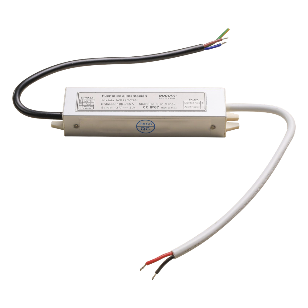 Fuente 12 V | 3 Amperes | Waterproof | Intemperie grado IP67