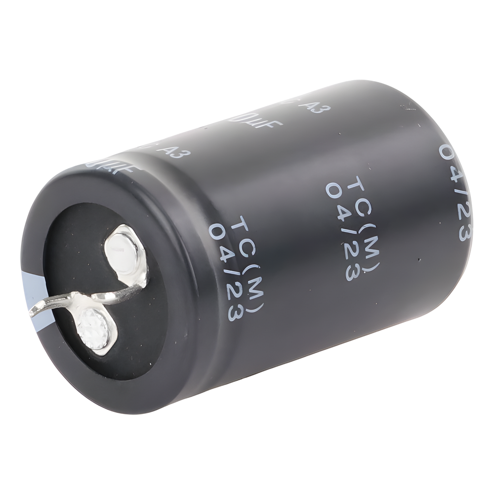 Capacitor Electrolítico de Aluminio, Radial de 470 µFd, 250 Vcc, 105 °C, 25 x 40 mm.