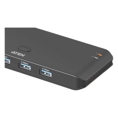 Sharing Switch USB 3.2 Gen 1 Essentials | 2 x 4 Puertos | 5 Gbps | InstaSync | Boton Integrado | Selector Remoto | Diseño Compacto