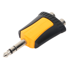 Conector Estéreo |  1/4in - 2 x RCA hembra | Adaptador de Carcasa de Plastico |