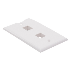 Placa de Pared de 2 Puertos, Keystone, Color Blanco