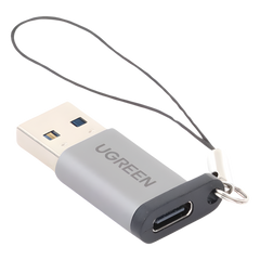 Adaptador USB 3.0 Macho a USB-C 3.1 Tipo C Hembra |Carga y Sincronización de Datos | Admite Corriente de 3A | Transferencia de hasta 5 Gbps | Amplia Compatibilidad | Chip VL160 | Caja de Aluminio | Color Gris