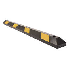Tope Vehicular P / Estacionamiento / 183cm / Color Negro-Amarillo / 8 Franjas Reflejantes.