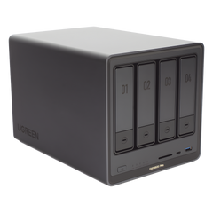 NAS UGREEN NASync DXP4800 Plus / Procesador Intel Pentium Gold 8505 5 Núcleos / 4 Bahías SATA + 2 M.2 NVMe PCIe 4.0 / 8GB DDR5 Expandible a 64GB / 10GbE + 2.5GbE / USB 3.2 Gen 2 Tipo C / HDMI 4K / Sistema Almacenamiento Conectado Red