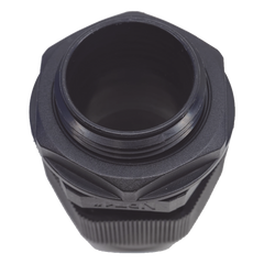 Conector Plástico Negro Tipo Glándula para Rosca NPT 1"