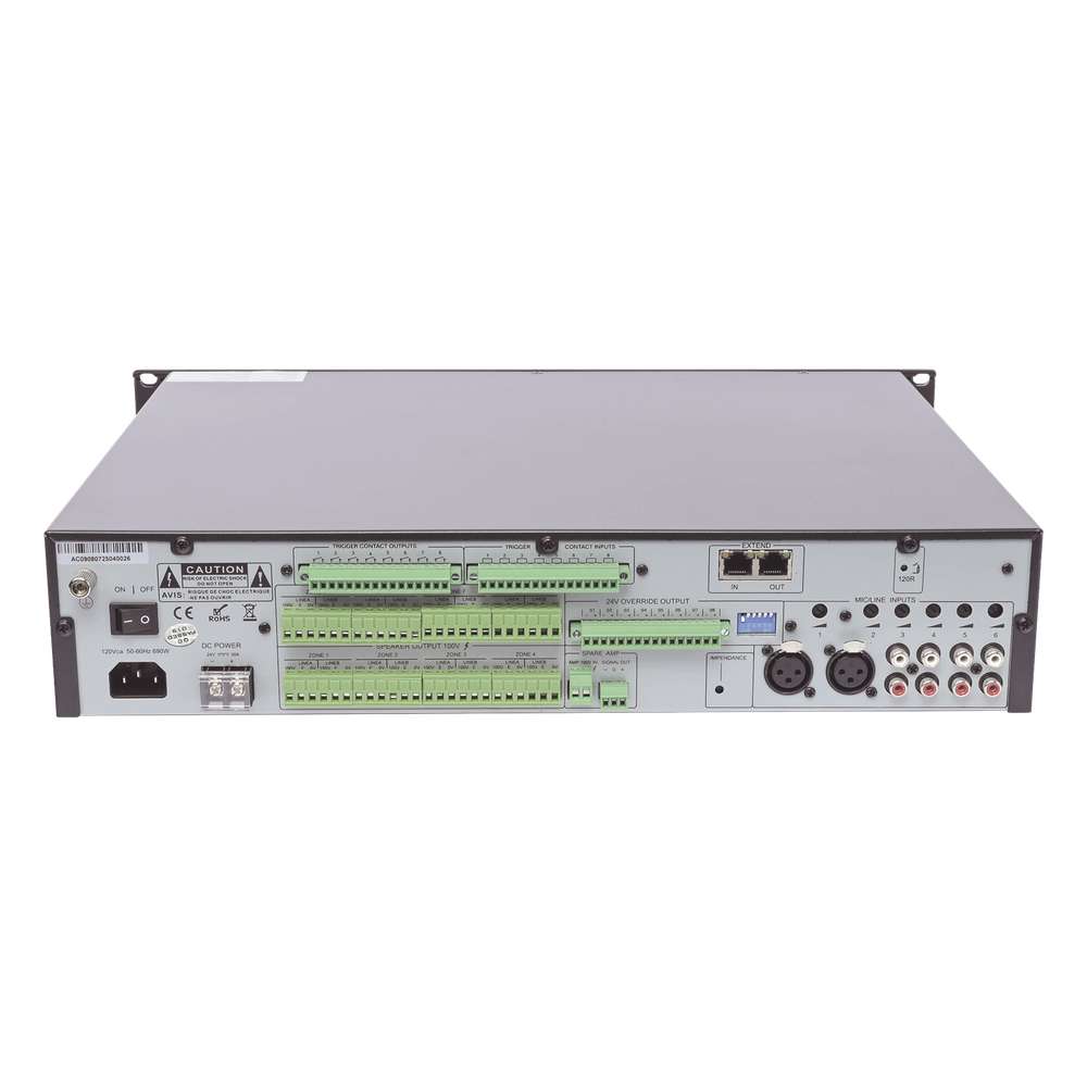 Controlador de Extensión de Evacuación de Voz | 8 Zonas | 500W | Soporta Máx. 19 SF6200MS en Cascada