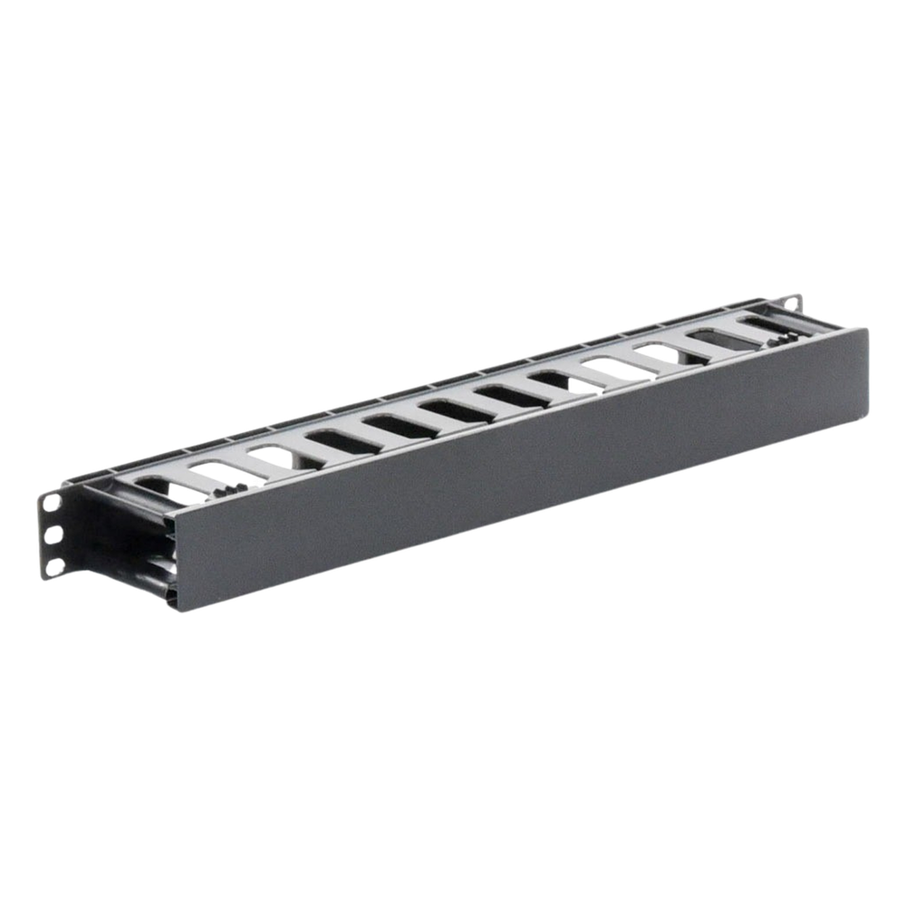 Organizador de Cables Horizontal de 1U para Rack de 19", Fabricado en Polímero Resistente a Deformaciones y Rayones