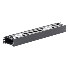 Organizador de Cables Horizontal de 1U para Rack de 19", Fabricado en Polímero Resistente a Deformaciones y Rayones