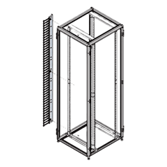 Organizador Vertical de Cables para Rack 45 UR (79 in) / Acero Negro RAL 9005 / Sección 95x208 mm (3.7x8.2 in) / Capacidad 726 Cables / Dedos cada 1.75 pulg / ProLine S1 HOFFMAN