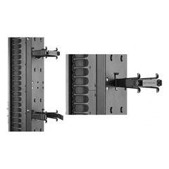Organizador Vertical CableTek, Doble (Frontal y Posterior), Para Rack Abierto de 45 Unidades, 6 in de Ancho, Color Negro