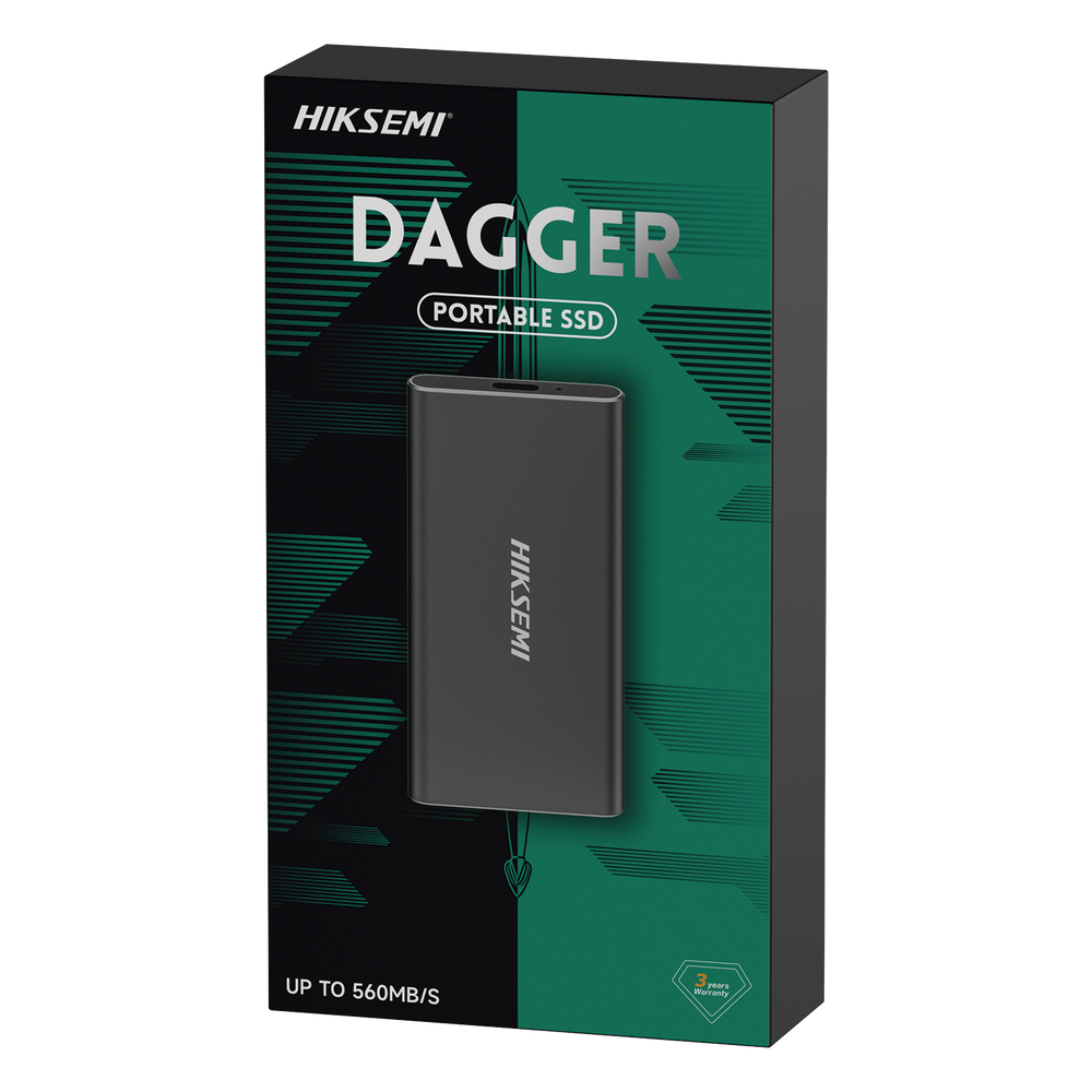 SSD Portátil HIKSEMI DAGA T200N / 256 GB / USB 3.2 Tipo C / Lectura 560 MB/s / Escritura 510 MB/s / Aleación de Aluminio / 38 g