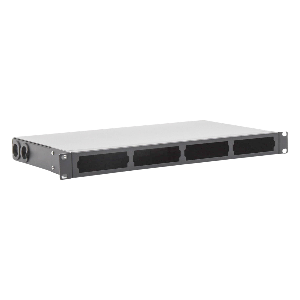 Distribuidor de Fibra Óptica Vacío 19 Pulgadas, Acepta 4 Placas Acopladoras de Linkedpro, Hasta 24 Fibras, 1UR, Incluye Charola de Empalme