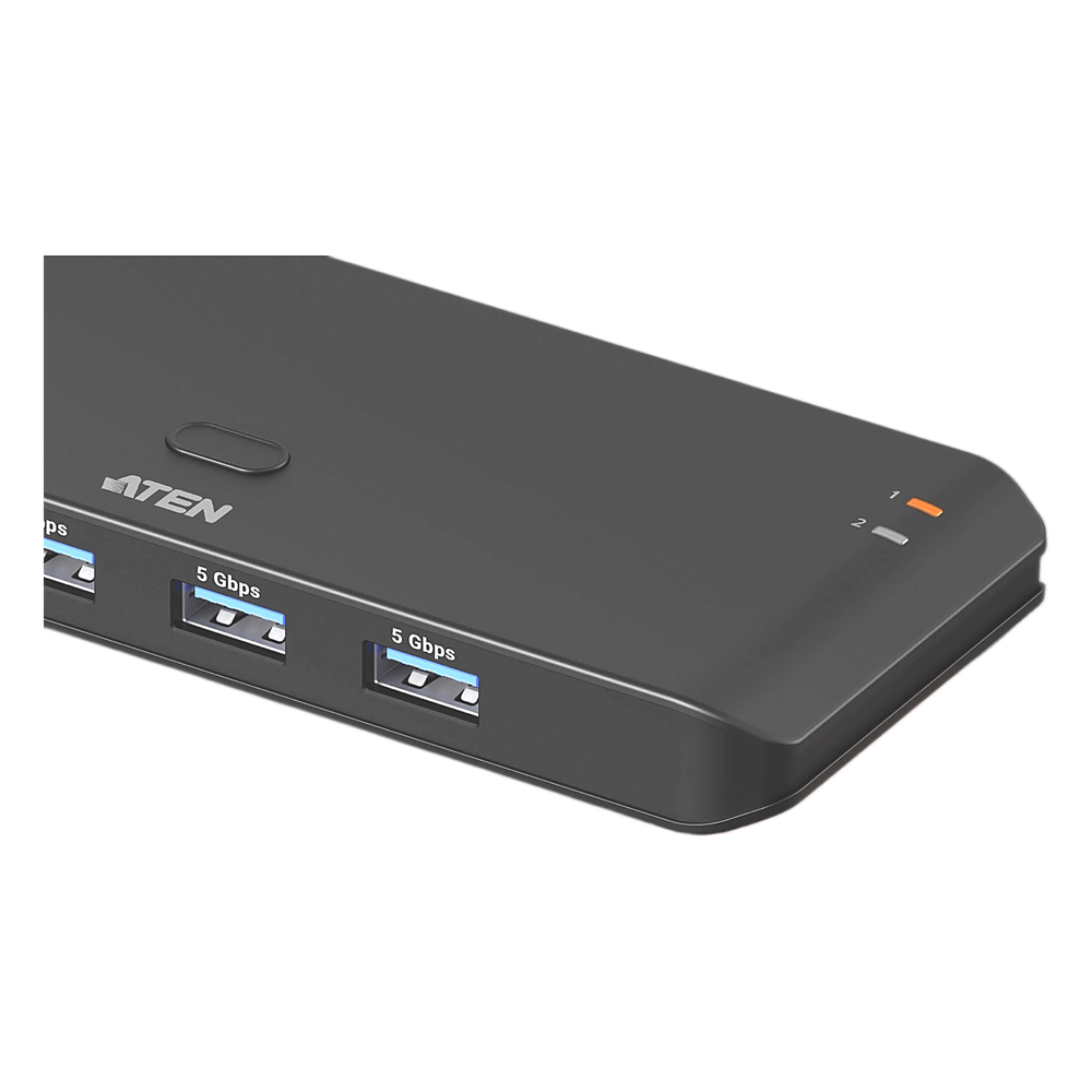 Switch Compartido USB 3.2 Gen 1 2x4 | Tipo de Host A+C | 5 Gbps | Botón Integrado | Selector Remoto | Diseño Compacto | InstaSync